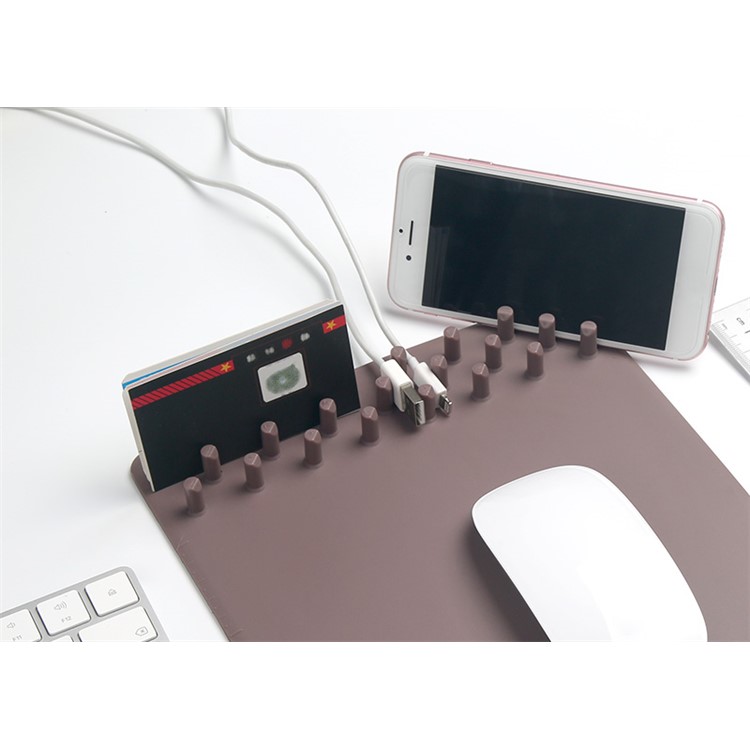 Qi Wireless Charging Organizer Storage Pad Mouse Pad - Black-5