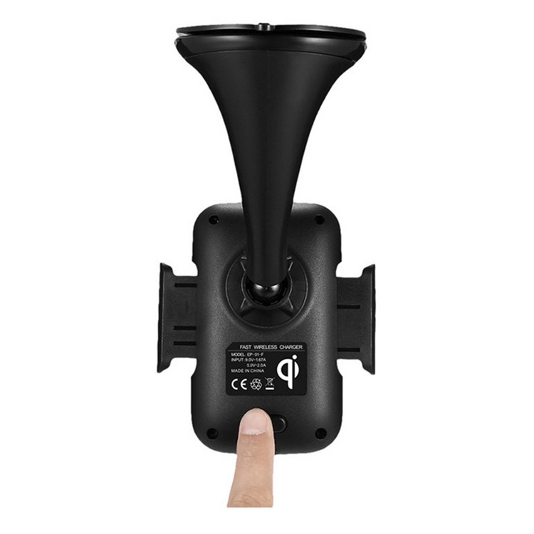 GY-A10 5V/1A Qi Wireless Charger + Suction Cup Car Mount Phone Holder for iPhone X/8 Plus/8 etc.-9