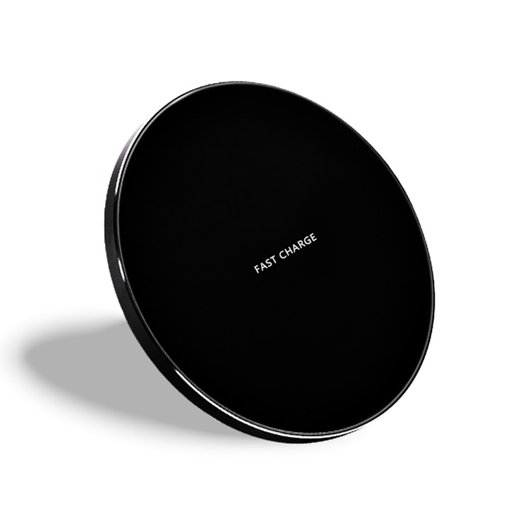 GY-68 Round Qi Wireless Fast Charging Pad for iPhone X/8/8Plus, etc. - Black-2
