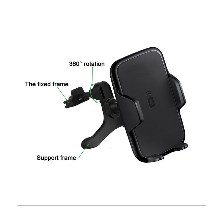 GY-A10 360 Degree Rotation Qi Wireless Charging Dock Car Air Vent Mount Holder for iPhone X/8 Plus/8 Etc.-3