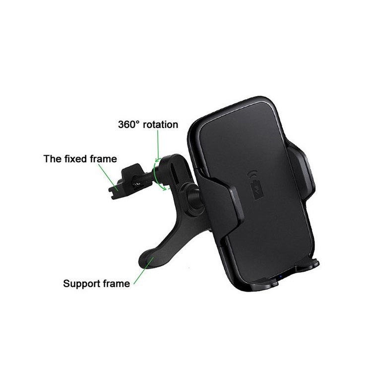 GY-A10 360 Degree Rotation Qi Wireless Charging Dock Car Air Vent Mount Holder for iPhone X/8 Plus/8 Etc.-8