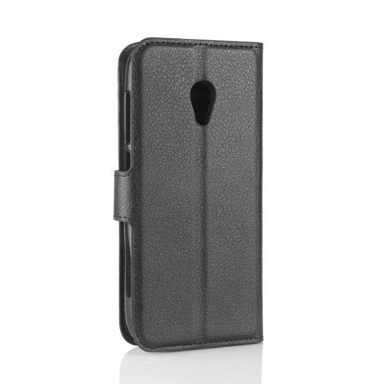 Litchi Texture Wallet Stand Leather Protective Case for Alcatel U5 HD - Black-6