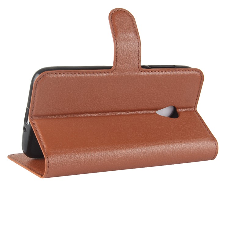 Litchi Skin Wallet Stand Leather Mobile Shell Case for Alcatel U5 HD - Brown-5
