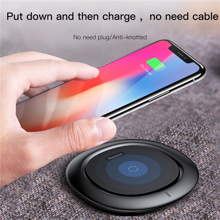 BASEUS UFO Ultradünne Drahtlose Ladematte Für Iphone X / 8/8 Plus, Samsung Note 8 - Schwarz-2