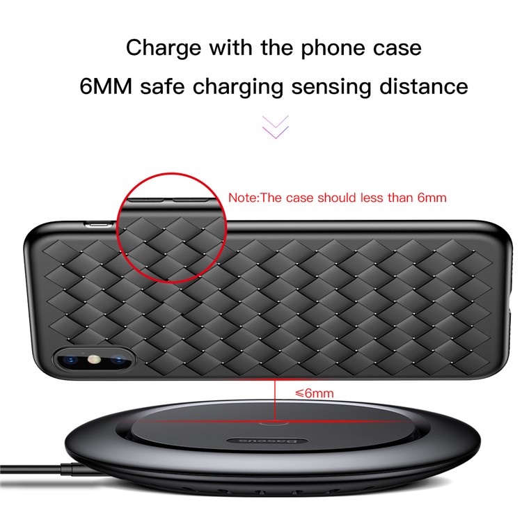 BASEUS UFO Ultradünne Drahtlose Ladematte Für Iphone X / 8/8 Plus, Samsung Note 8 - Schwarz-6