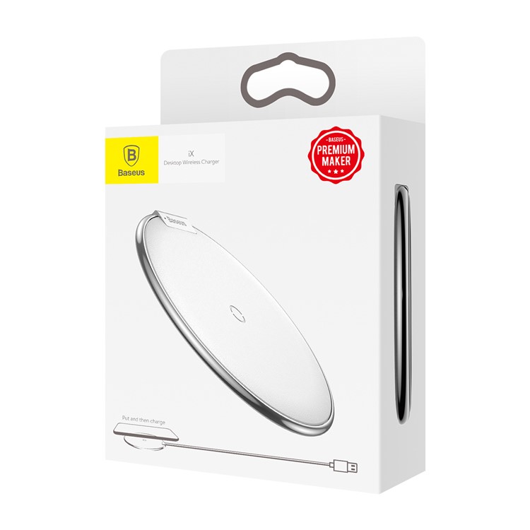 BASEUS IX Wireless Charge Pad Desktop Charge Pad for iPhone X/8/8 Plus, Samsung Note 8 - Silver Color-8