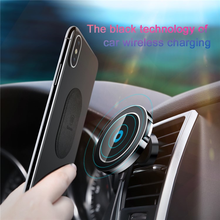 Cargador Inalámbrico Universal De Oreja Grande QC2.0 Soporte De Montaje Magnético Para Coche De Doble Uso Para Iphone X / 8/8 Plus, Etc.. (no Es Compatible Con La Función FOD)-2