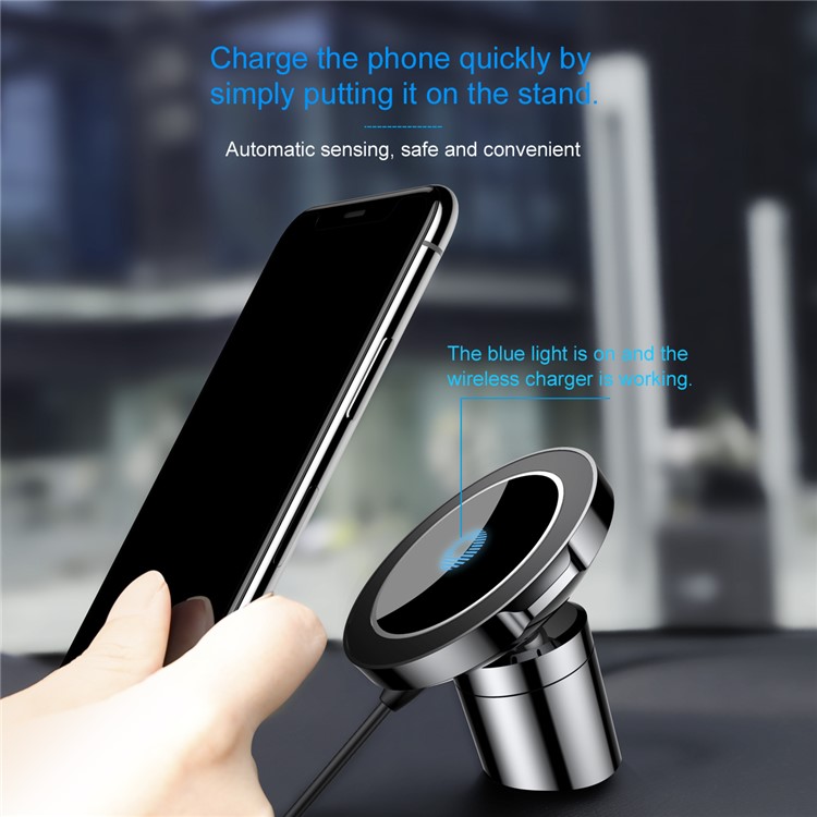 Cargador Inalámbrico Universal De Oreja Grande QC2.0 Soporte De Montaje Magnético Para Coche De Doble Uso Para Iphone X / 8/8 Plus, Etc.. (no Es Compatible Con La Función FOD)-3
