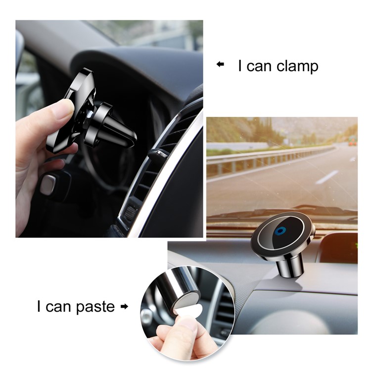 Cargador Inalámbrico Universal De Oreja Grande QC2.0 Soporte De Montaje Magnético Para Coche De Doble Uso Para Iphone X / 8/8 Plus, Etc.. (no Es Compatible Con La Función FOD)-8