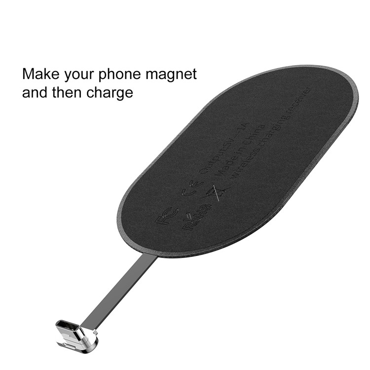BASEUS Receptor De Carregamento Sem Fio Microfibra Fino Para Telefone Com Porta Tipo-c - Preto-2