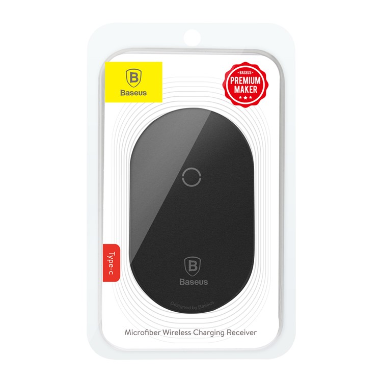 BASEUS Receptor De Carregamento Sem Fio Microfibra Fino Para Telefone Com Porta Tipo-c - Preto-8