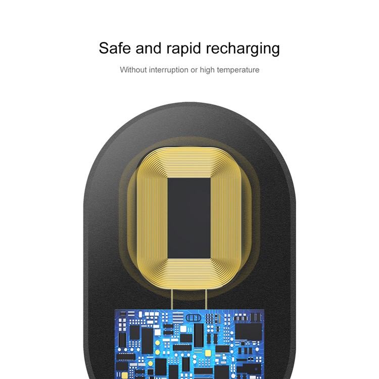 Récepteur De Charge Sans Fil En Microfibre Mince BASEUS Pour Téléphone Avec Port Micro USB - Noir-3