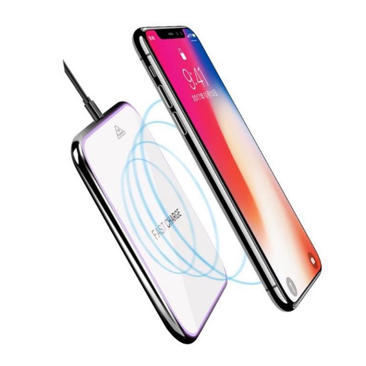 Mirror Surface Ultra-thin 10W Qi Wireless Charging Pad for iPhone X/8/8Plus, Samsung Note 8 etc. - White-1