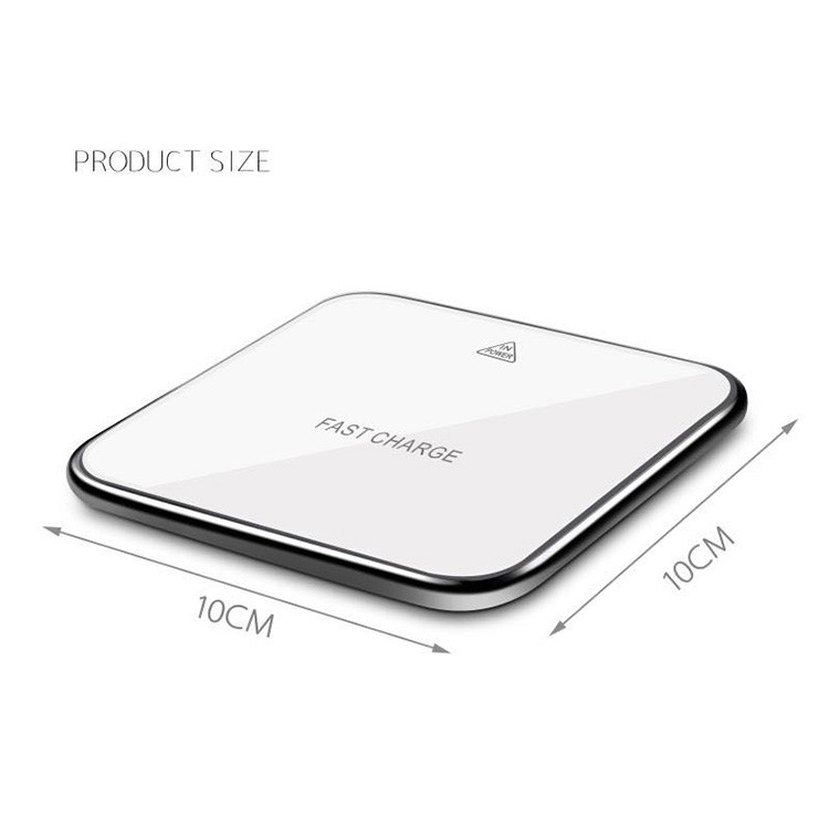 Mirror Surface Ultra-thin 10W Qi Wireless Charging Pad for iPhone X/8/8Plus, Samsung Note 8 etc. - White-3