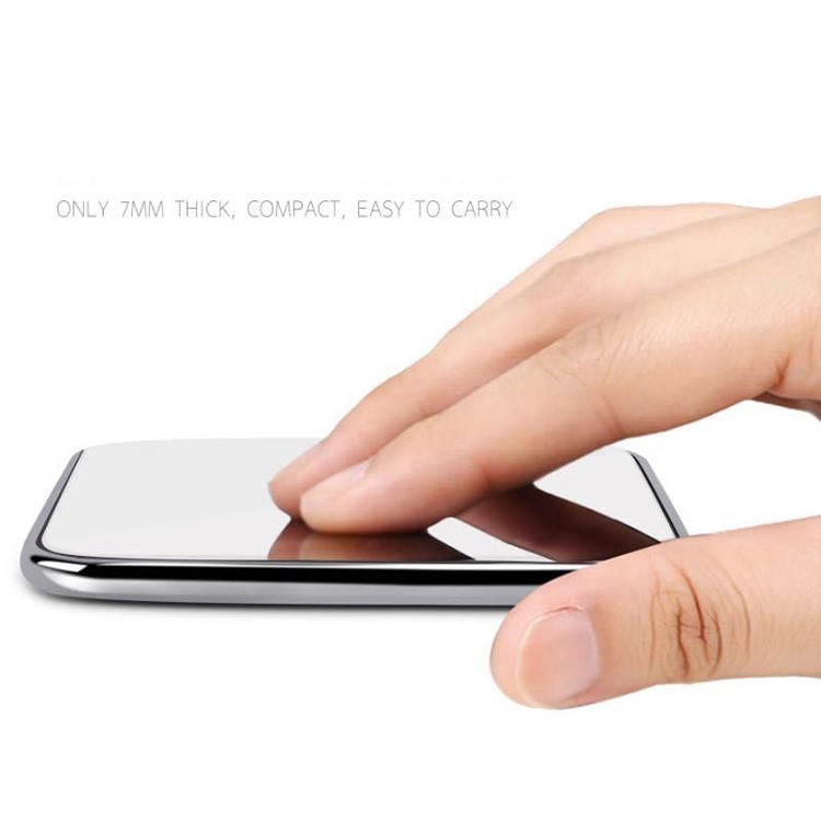 Mirror Surface Ultra-thin 10W Qi Wireless Charging Pad for iPhone X/8/8Plus, Samsung Note 8 etc. - White-5
