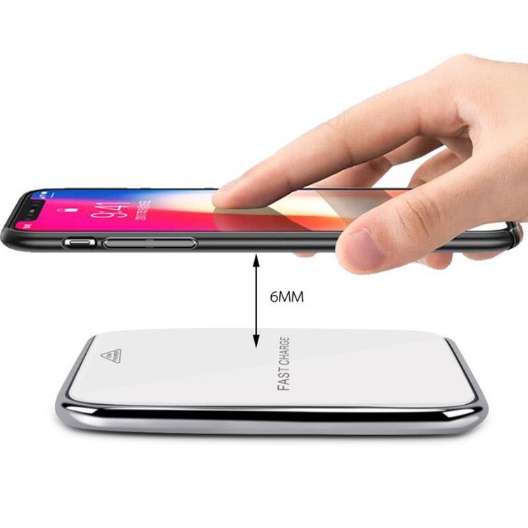 Mirror Surface Ultra-thin 10W Qi Wireless Charging Pad for iPhone X/8/8Plus, Samsung Note 8 etc. - White-6
