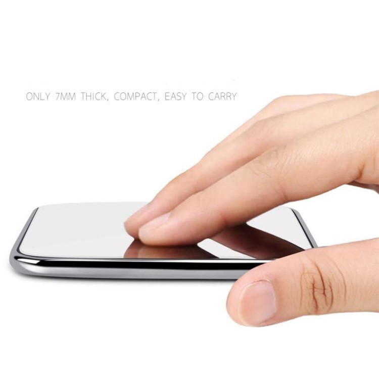 Mirror Surface Ultra-thin 10W Qi Wireless Charging Pad for iPhone X/8/8Plus, Samsung Note 8 etc. - White-8