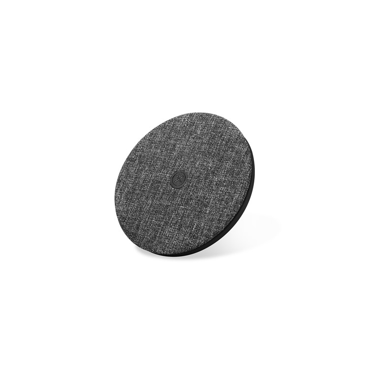 XOOMZ Textura De Tecido Portátil Qi Carregador Rápido Almofada De Carga Sem Fio Sem Fio Rígida Para Iphone 8/8 Mais Etc. - Preto-2