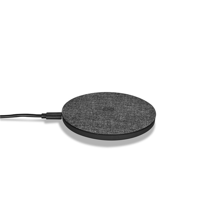 XOOMZ Textura De Tecido Portátil Qi Carregador Rápido Almofada De Carga Sem Fio Sem Fio Rígida Para Iphone 8/8 Mais Etc. - Preto-7