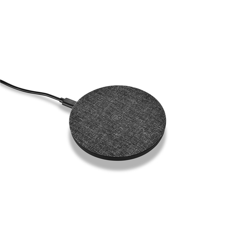 XOOMZ Textura De Tecido Portátil Qi Carregador Rápido Almofada De Carga Sem Fio Sem Fio Rígida Para Iphone 8/8 Mais Etc. - Preto-8