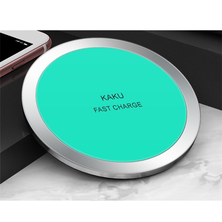 

KAKUSIGA QC2.0 Fast Charger Wireless Slim Charging Pad (Not Support FOD Function) for iPhone 8/8 Plus Etc. - Cyan, iPhone 8