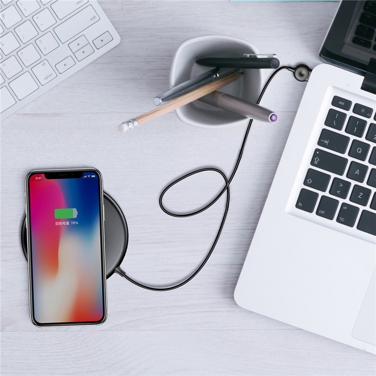 Almohadilla De Carga Inalámbrica Del Cargador Inalámbrico De Donas BASEUS Para IPhone X, Samsung Note 8, Etc.. (no Es Compatible Con La Función FOD) - Negro-7