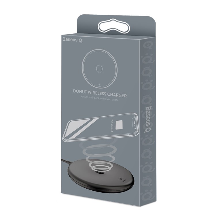 Almohadilla De Carga Inalámbrica Del Cargador Inalámbrico De Donas BASEUS Para IPhone X, Samsung Note 8, Etc.. (no Es Compatible Con La Función FOD) - Negro-8