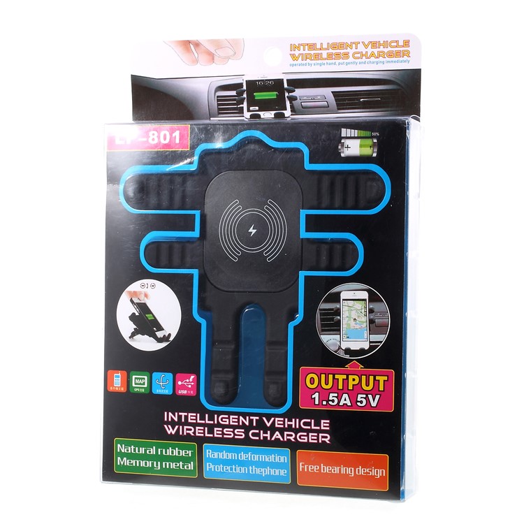 LP-801 Universal Dual Mount Qi Wireless Car Charger Dock Car Mount Phone Holder for iPhone X/8/8 Plus, Holder Width: 7-9cm-11