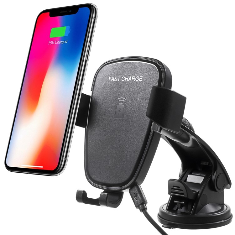 360 Degree Rotation Vehicle-mounted Wireless Charging Cradle with Suction Cup-1