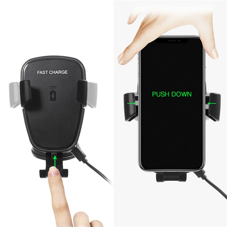 360 Degree Rotation Vehicle-mounted Wireless Charging Cradle with Suction Cup-2