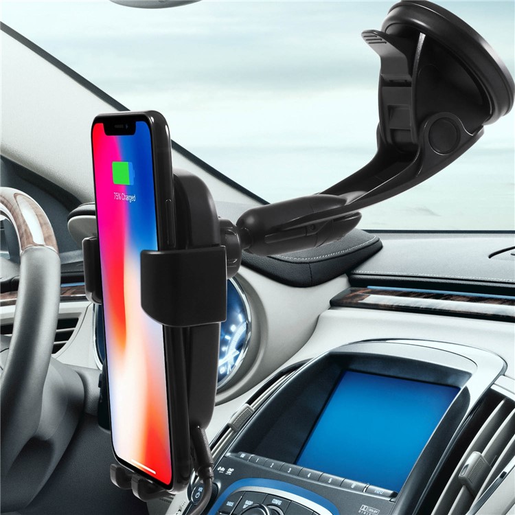 360 Degree Rotation Vehicle-mounted Wireless Charging Cradle with Suction Cup-7