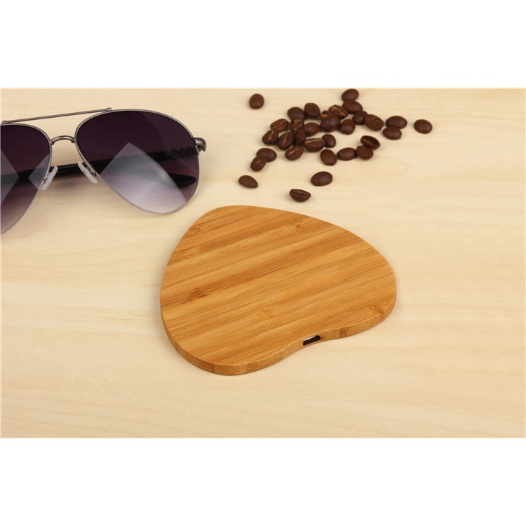 Heart Shape Bamboo Shell Qi Wireless Charging Pad for iPhone X/8/8Plus, Samsung S8/S8 Plus-10