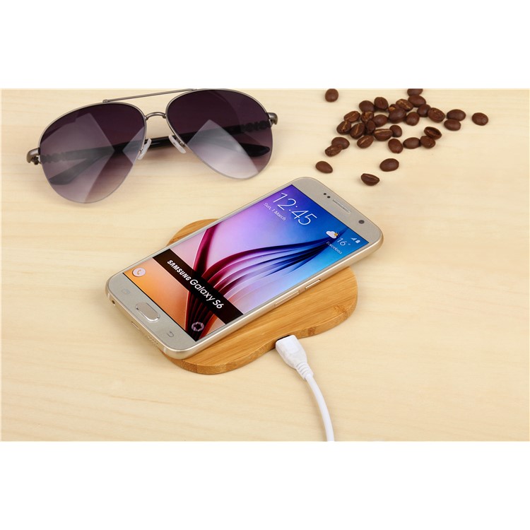 Heart Shape Bamboo Shell Qi Wireless Charging Pad for iPhone X/8/8Plus, Samsung S8/S8 Plus-8