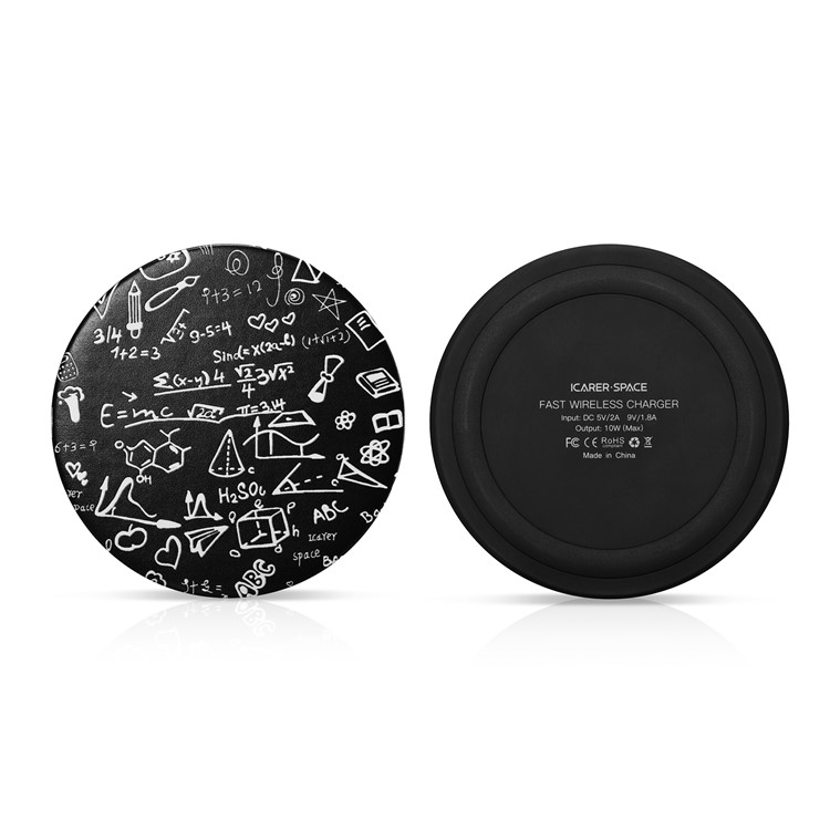 

ICARER Space Microfiber Leather Fast Wireless Charger Round Pad for Samsung Note 8/S8/S8 Plus etc. - Mathematical Formula