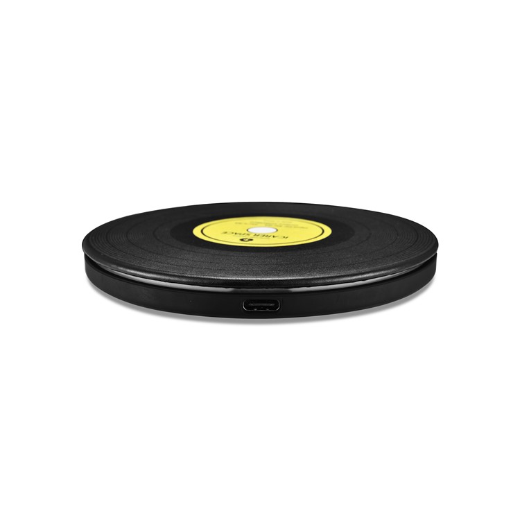 ICARER Space 10W Fast Wireless Microfiber Leather Charger for Samsung Note 8/S8/S8 Plus etc. - Black + Yellow-3