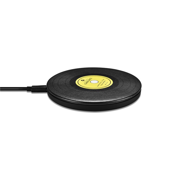 ICARER Space 10W Fast Wireless Microfiber Leather Charger for Samsung Note 8/S8/S8 Plus etc. - Black + Yellow-4