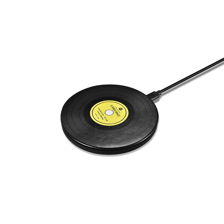 ICARER Space 10W Fast Wireless Microfiber Leather Charger for Samsung Note 8/S8/S8 Plus etc. - Black + Yellow-5
