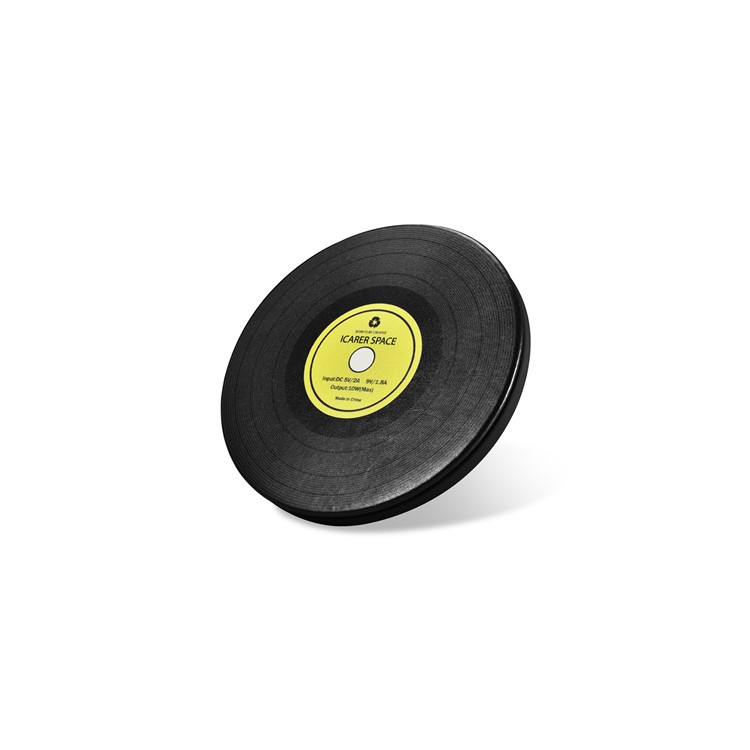 ICARER Space 10W Fast Wireless Microfiber Leather Charger for Samsung Note 8/S8/S8 Plus etc. - Black + Yellow-7