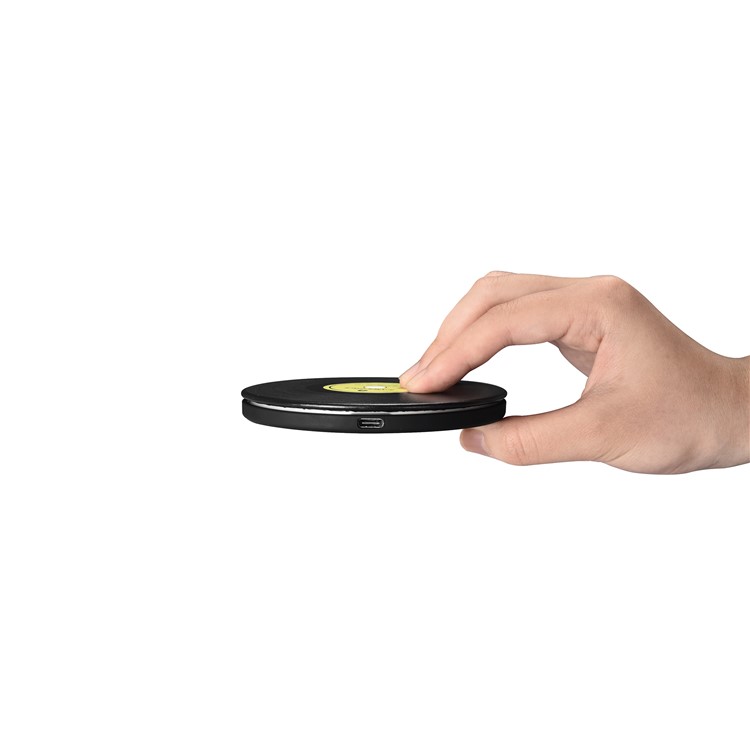 ICARER Space 10W Fast Wireless Microfiber Leather Charger for Samsung Note 8/S8/S8 Plus etc. - Black + Yellow-9