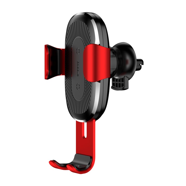 BASEUS Qi Wireless Charging Mount Car Air Vent Gravity Phone Cradle for iPhone X/8/8 Plus Etc. - Red-7