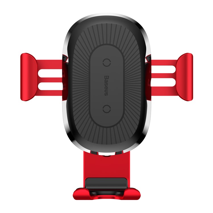 BASEUS Qi Wireless Charging Mount Car Air Vent Gravity Phone Cradle for iPhone X/8/8 Plus Etc. - Red-9