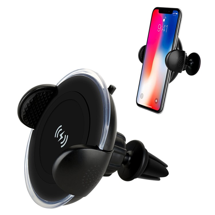 MOMAX Q.Car Qi Wireless Charging Air Vent Car Mount Smartphone Holder for iPhone Samsung - Black-1