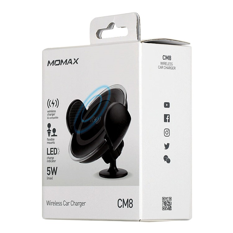 MOMAX Q.Car Qi Wireless Charging Air Vent Car Mount Smartphone Holder for iPhone Samsung - Black-17