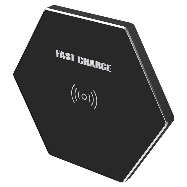 K8 Ultra-thin Hexagon 10W Qi Wireless Charging Pad for iPhone X/8/8Plus, Samsung Note 8 etc. - Black-3