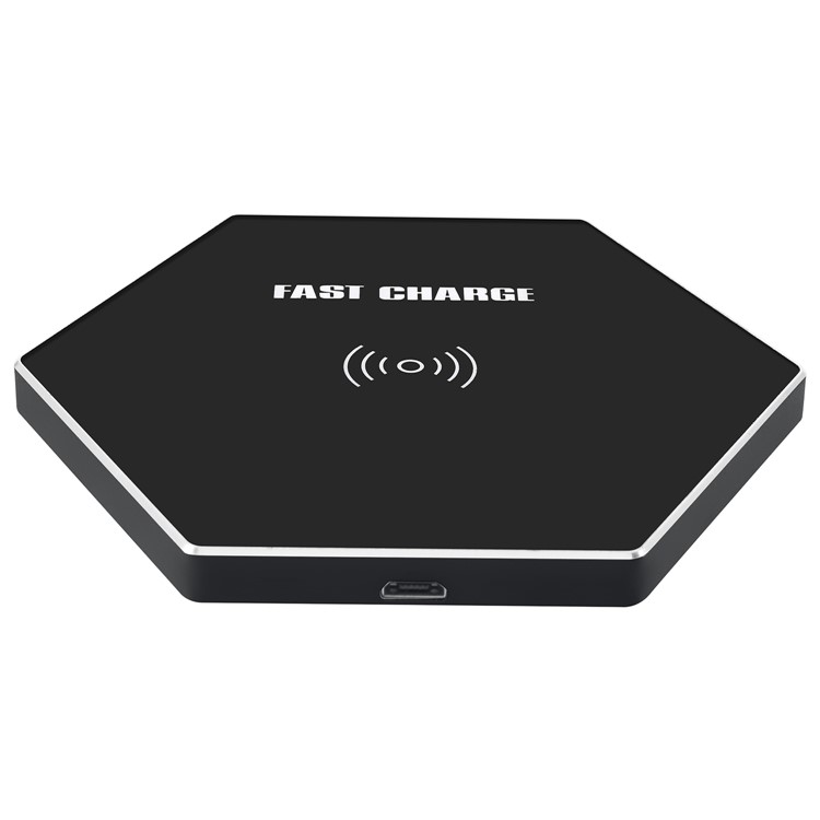 K8 Ultra-thin Hexagon 10W Qi Wireless Charging Pad for iPhone X/8/8Plus, Samsung Note 8 etc. - Black-4