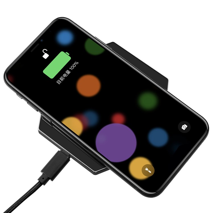 K8 Ultra-thin Hexagon 10W Qi Wireless Charging Pad for iPhone X/8/8Plus, Samsung Note 8 etc. - Black-6