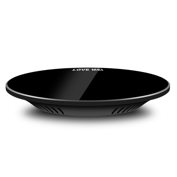 LOVE MEI Russo Series Portable Qi Fast Charger Wireless Slim Round Shape Charging Pad for iPhone 8/8 Plus Etc.-2