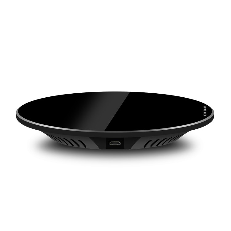LOVE MEI Russo Series Portable Qi Fast Charger Wireless Slim Round Shape Charging Pad for iPhone 8/8 Plus Etc.-3