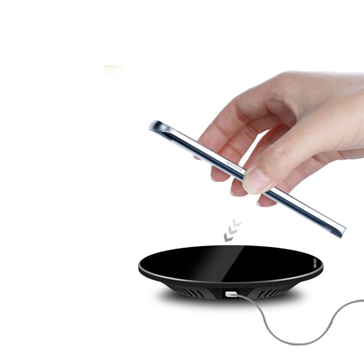 LOVE MEI Russo Series Portable Qi Fast Charger Wireless Slim Round Shape Charging Pad for iPhone 8/8 Plus Etc.-5