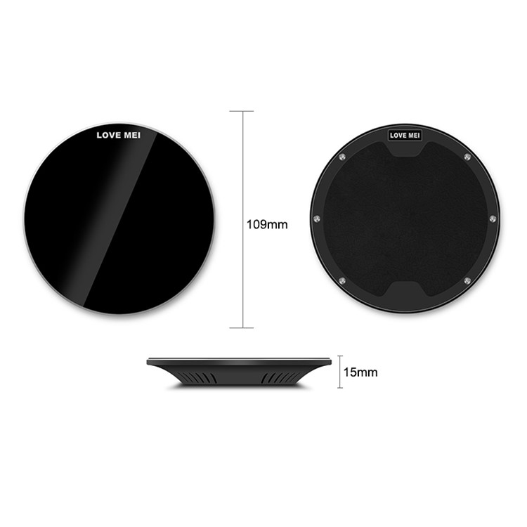 LOVE MEI Russo Series Portable Qi Fast Charger Wireless Slim Round Shape Charging Pad for iPhone 8/8 Plus Etc.-7